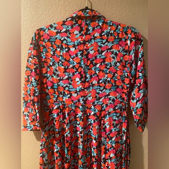 Goa Paris Floral Puff Sleeve Sundress with Notched Collar - Picture 5 of 6